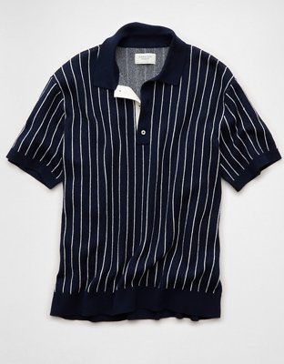 AE Weekend Striped Sweater Polo Shirt