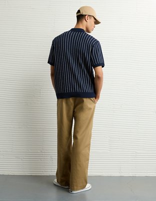 AE Weekend Striped Sweater Polo Shirt