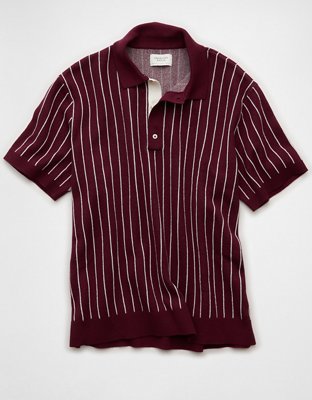 AE Weekend Striped Sweater Polo Shirt