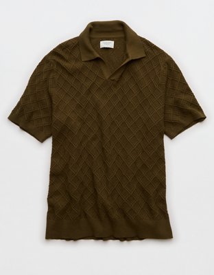 AE Camisa Polo Tejida Trenzada de Fin de Semana