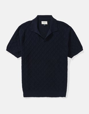 AE Weekend Cable Knit Sweater Polo Shirt
