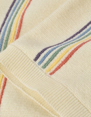 AE Pride Weekend Striped Button-Up Sweater Polo Shirt
