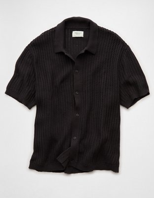 AE Weekend Button-Up Sweater Polo Shirt