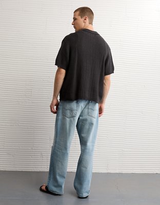 AE Weekend Button-Up Sweater Polo Shirt