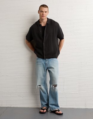 AE Weekend Button-Up Sweater Polo Shirt