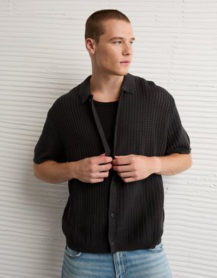 AE Weekend Button-Up Sweater Polo Shirt