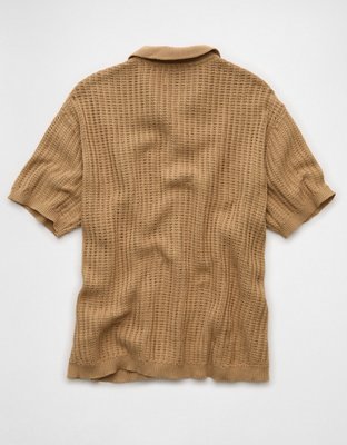 AE Weekend Button-Up Sweater Polo Shirt