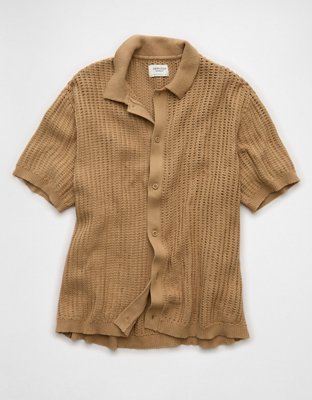AE Weekend Button-Up Sweater Polo Shirt