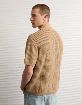 AE Weekend Button-Up Sweater Polo Shirt