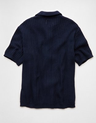 AE Weekend Button-Up Sweater Polo Shirt