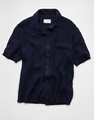 AE Weekend Button-Up Sweater Polo Shirt
