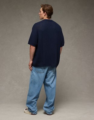 AE Weekend Button-Up Sweater Polo Shirt