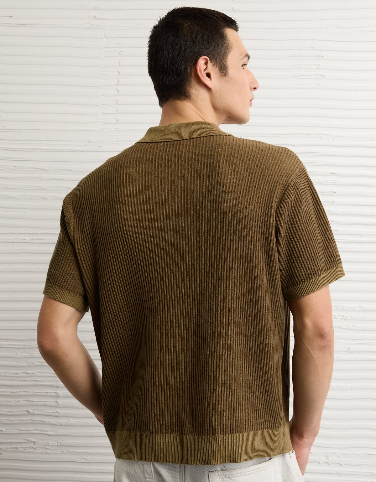 AE Striped Button-Up Sweater Polo - image 2