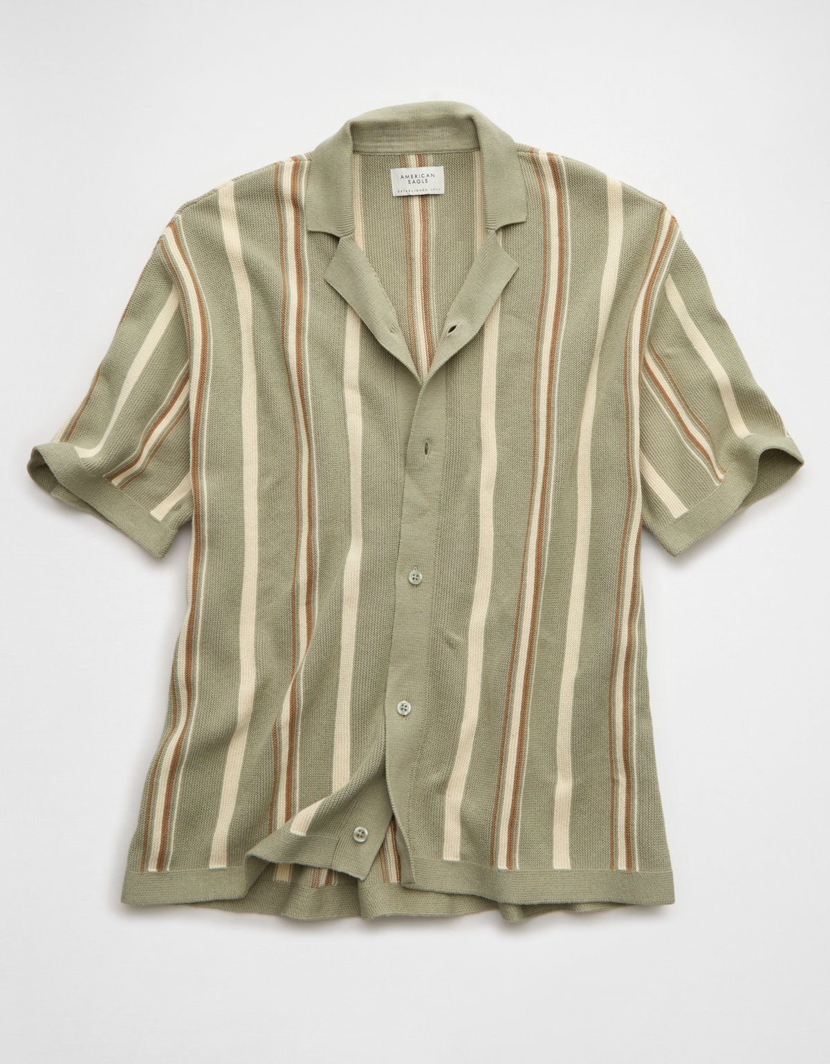 AE Striped Button-Up Sweater Polo - image 3