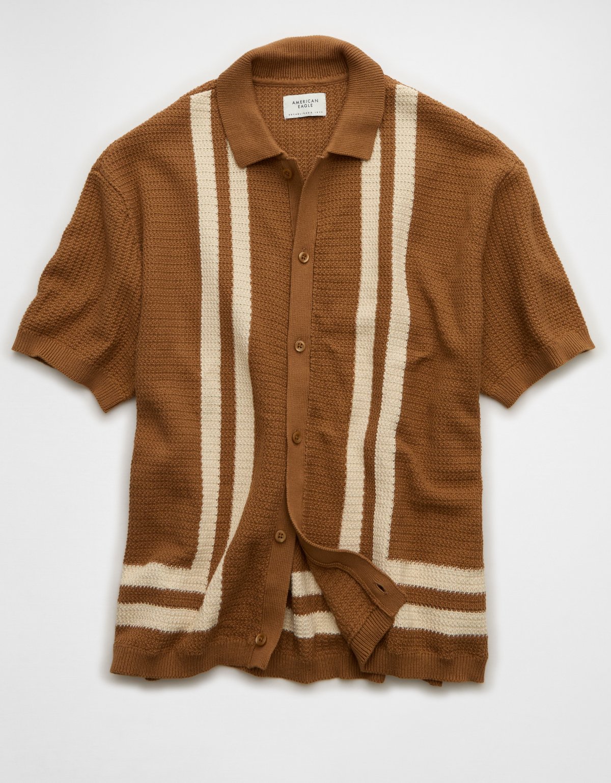 AE Striped Button-Up Sweater Polo - image 3