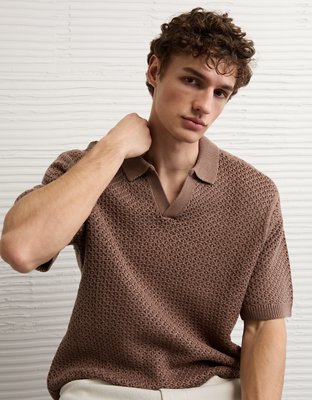 AE Garment-Washed Sweater Polo