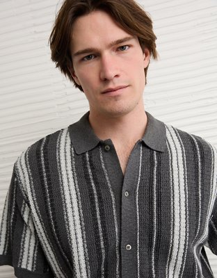 AE Striped Button-Up Sweater Polo from American Eagle - $29.99