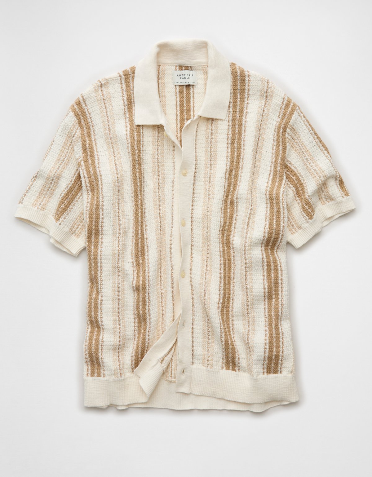 AE Striped Button-Up Sweater Polo - image 3