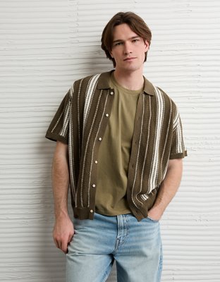 AE Striped Button-Up Sweater Polo from American Eagle - $41.96