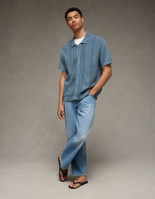 AE Garment-Washed Button-Up Sweater Polo from American Eagle - $59.95