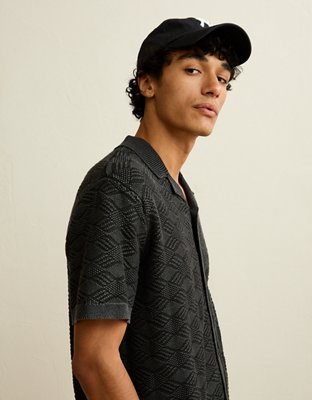 AE Garment-Washed Sweater Polo