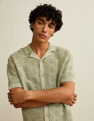 AE Garment-Washed Sweater Polo