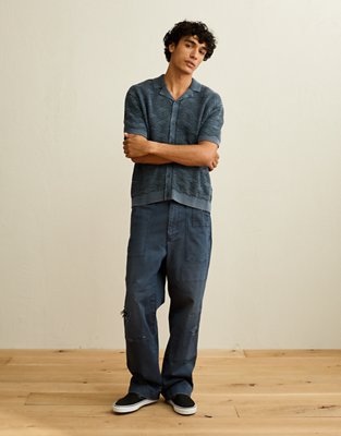 AE Garment-Washed Sweater Polo