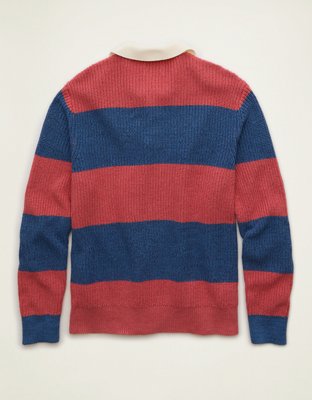トップス ALD Striped Shaker Stitch Polo AE Shaker Stitch Rugby Sweater Polo | American Eagle