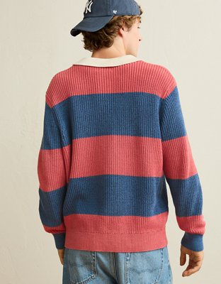 AE Shaker Stitch Rugby Sweater Polo | American Eagle