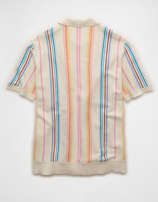 AE Pride Standard Fit Button-Up Sweater Polo