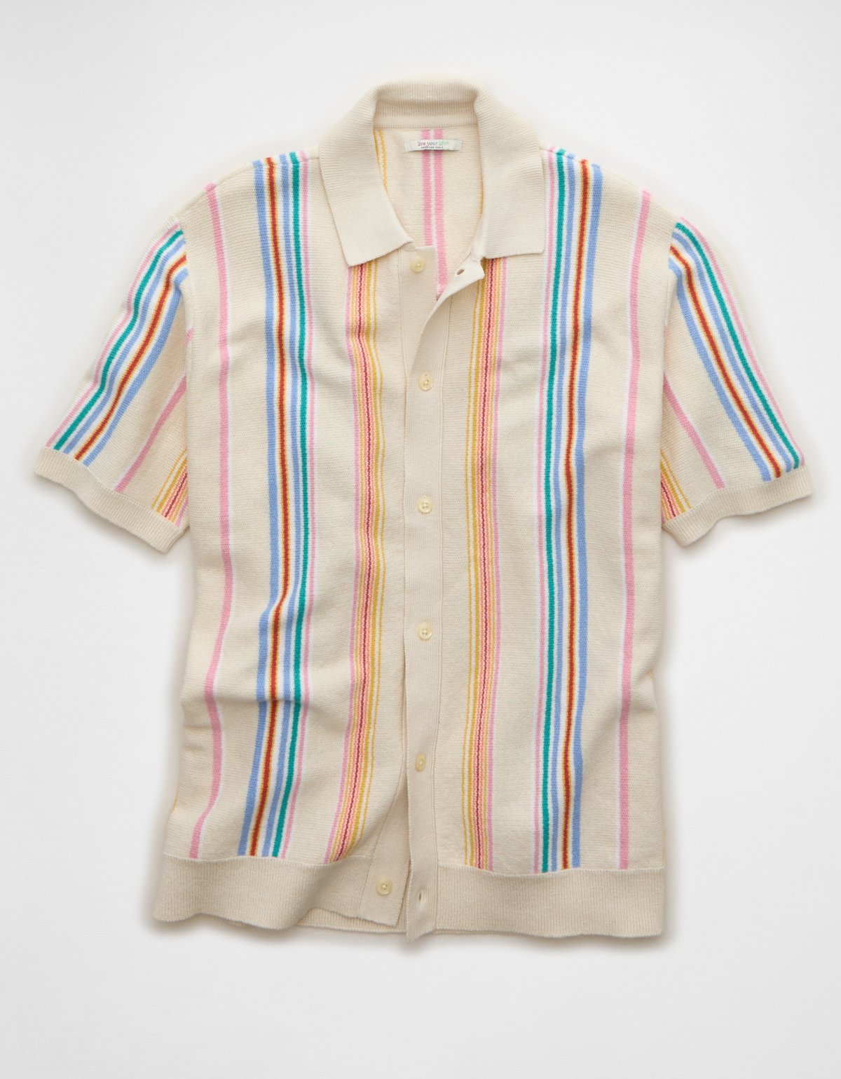AE Pride Standard Fit Button-Up Sweater Polo - image 3