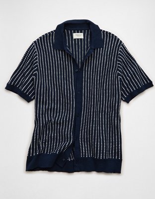 AE Weekend Button-Up Sweater Polo Shirt