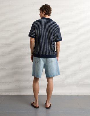 AE Weekend Button-Up Sweater Polo Shirt