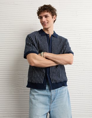 AE Weekend Button-Up Sweater Polo Shirt