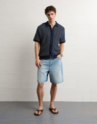 AE Weekend Button-Up Sweater Polo Shirt