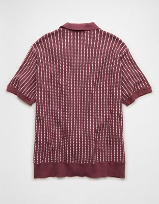 AE Weekend Button-Up Sweater Polo Shirt