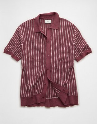 AE Weekend Button-Up Sweater Polo Shirt