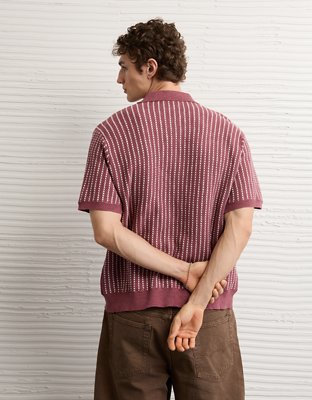 AE Weekend Button-Up Sweater Polo Shirt