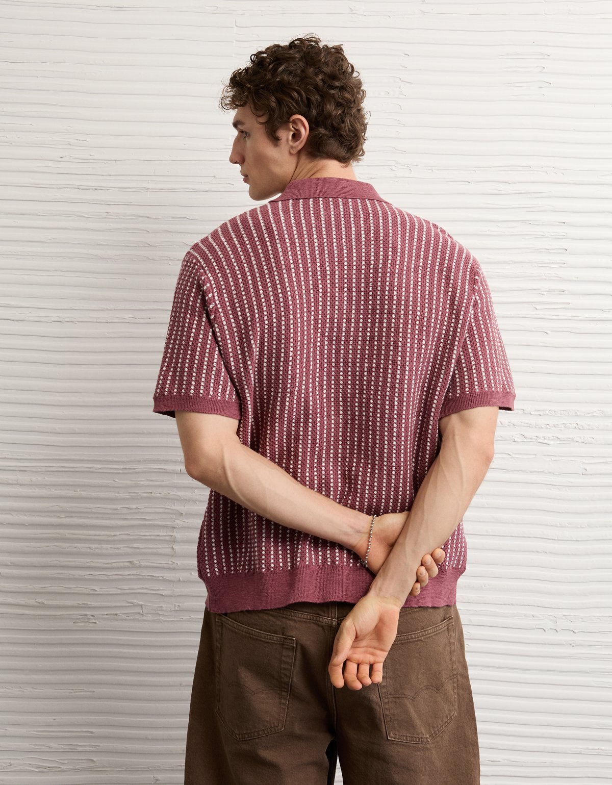 AE Button-Up Sweater Polo Shirt - image 2