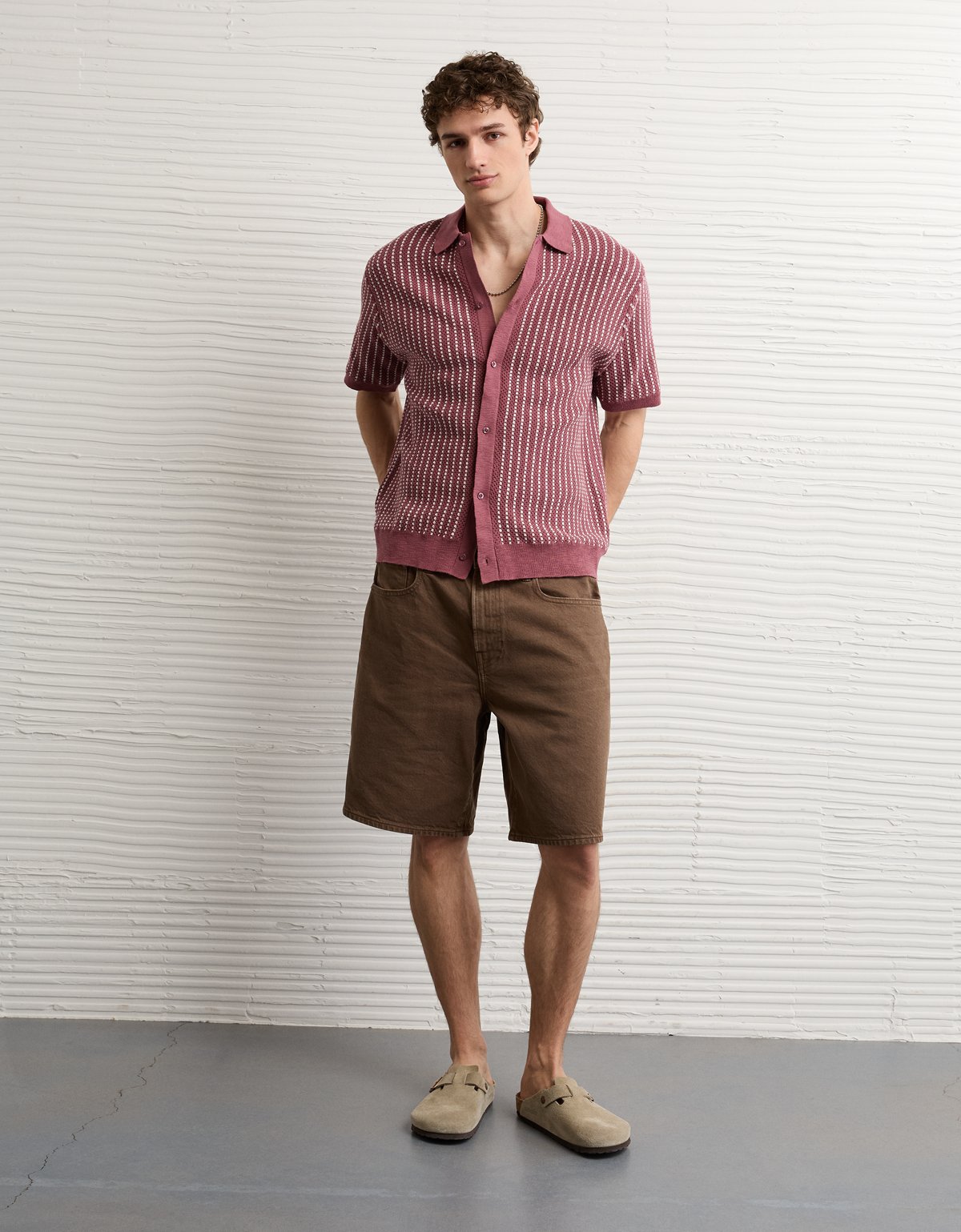 AE Button-Up Sweater Polo Shirt - image 5