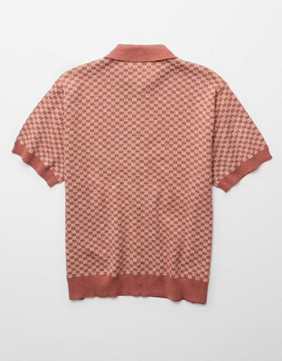 AE Standard Fit Button-Up Sweater Polo