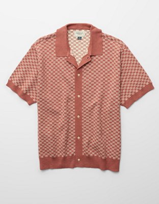 AE Standard Fit Button-Up Sweater Polo
