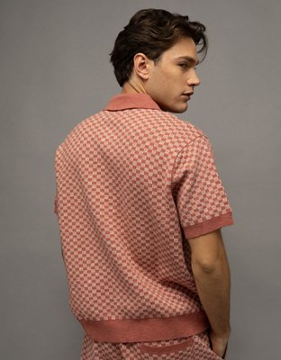 AE Standard Fit Button-Up Sweater Polo