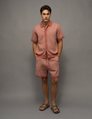 AE Standard Fit Button-Up Sweater Polo