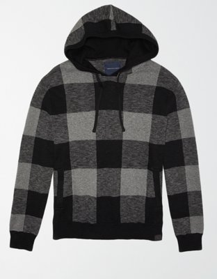 AE Plaid Sweater Hoodie