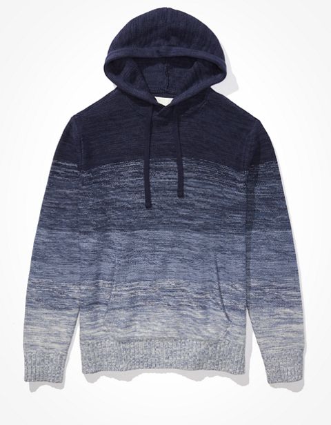 Мужские свитеры American Eagle AE Super Soft Ombre Striped Hooded Sweater