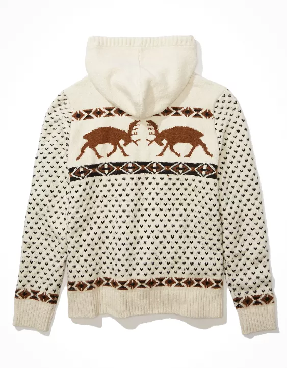 AE Super Soft Elk Fairisle Sweater Hoodie