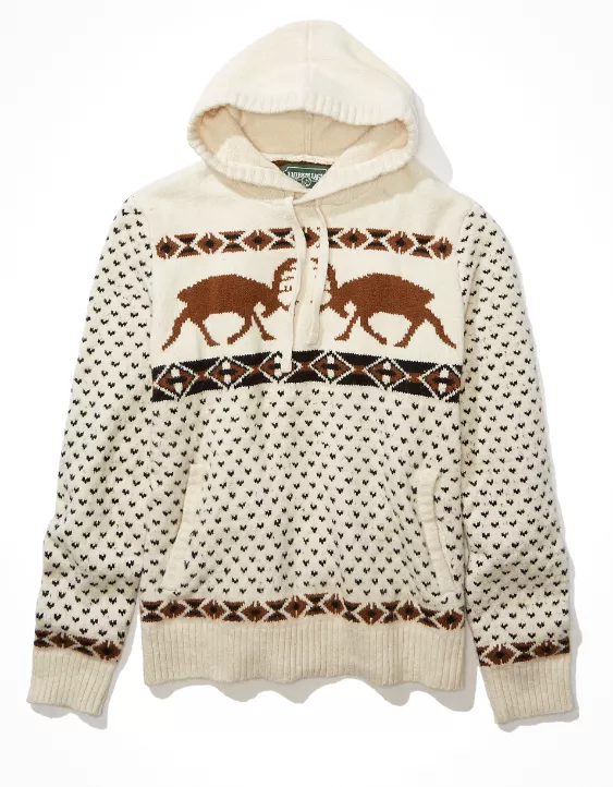 AE Super Soft Elk Fairisle Sweater Hoodie