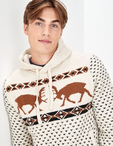 Мужские худи American Eagle AE Super Soft Elk Fairisle Sweater