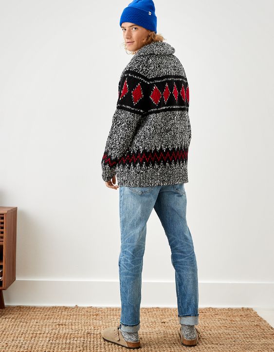 AE Zip-Up Fairisle Sweater